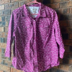 CJBanks Woman’s 1X 3/4 Sleeve Button Down Blouse
